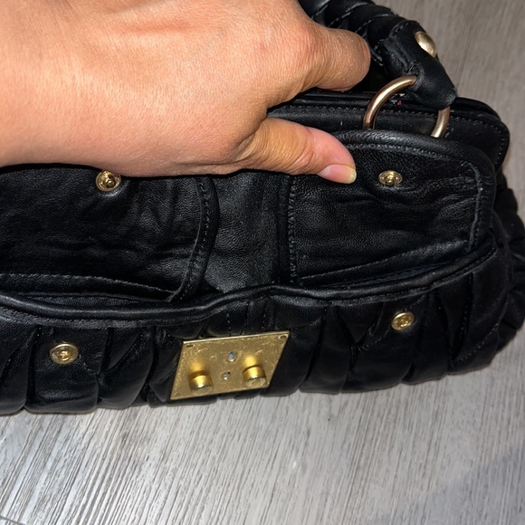 Authentic Miu Miu Black Matelassé Leather Coffer Bag - Picture 12 of 15